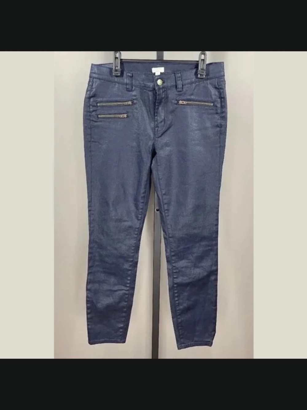 NEW J Crew Pants Womens 28 blue skinny preppy classic coated casual zip